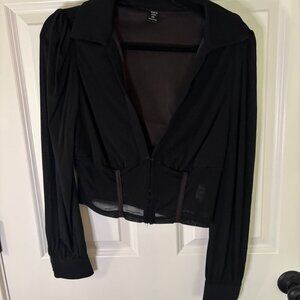 Shein Lowcut Long Sleeve Top Size XL